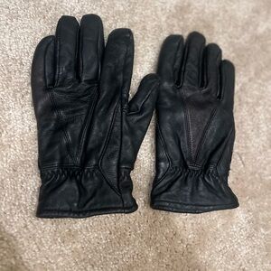 Genuine Leather Gloves - Black